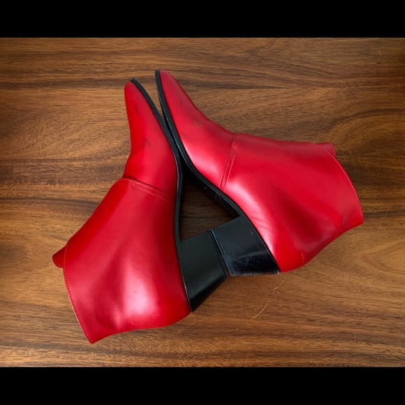 Saint Laurent Red Monk Strap Ankle Boots 38 - Picture 9 of 16